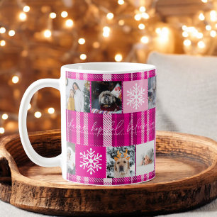 Taza De Café Navidades 8 rejas de fotos mejor abuela rosada gra