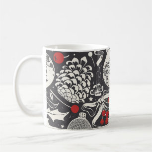 Taza De Café Navidades A Mano: Mistletoe Pine Seamless.