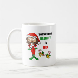 Taza De Café Navidades A Veces Naughty Es Bonito - Brunette