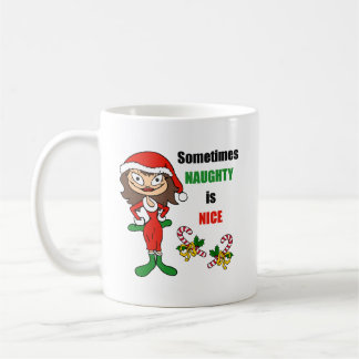 Taza De Café Navidades A Veces Naughty Es Bonito - Brunette