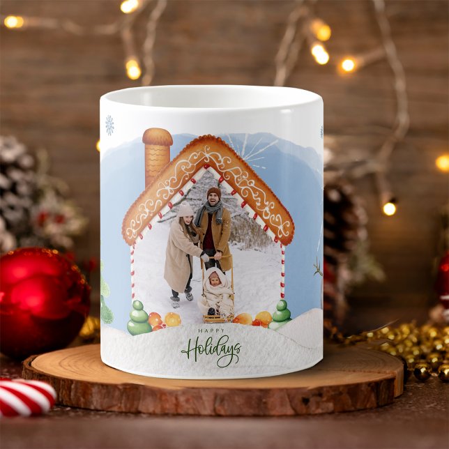 Taza De Café Navidades acogedores Gingerbread House Foto Café M (Cozy Christmas Photo Gingerbread House Coffee Mug
)