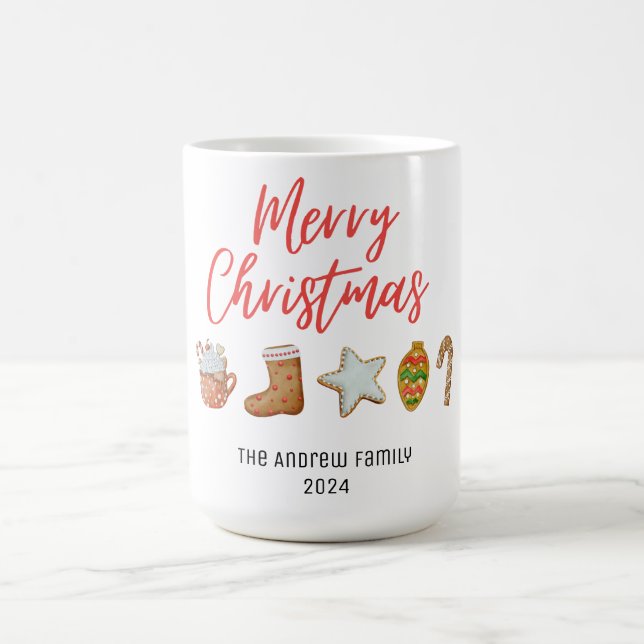 Taza De Café Navidades acuarelas galletas beben caramelos (Centro)