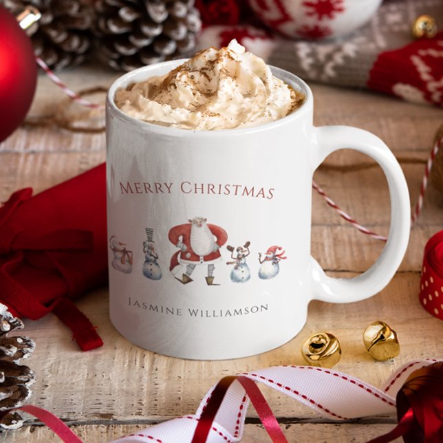 Taza De Café Navidades acuáticos de santa festiva (Subido por el creador)