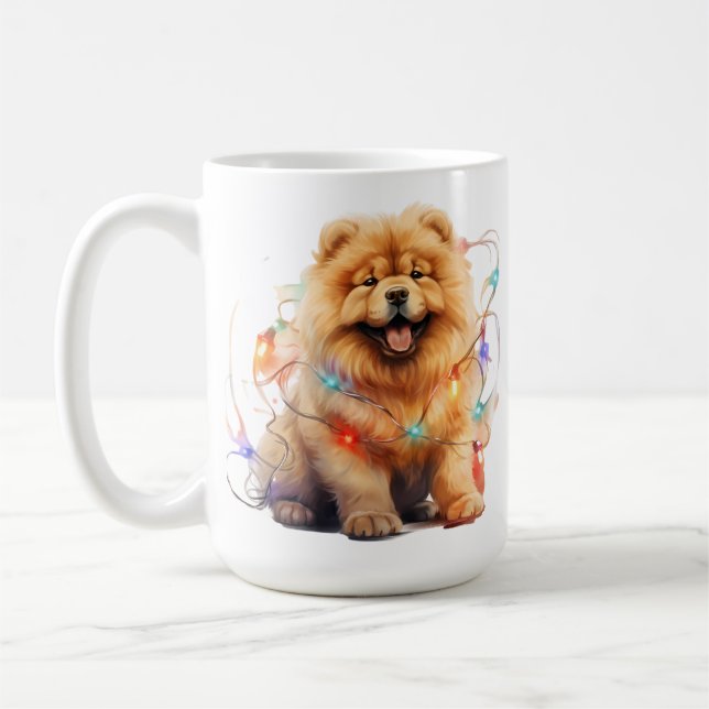 TAZA DE CAFÉ NAVIDADES ADORABLES CHOW PUPPG PERRO (Izquierda)