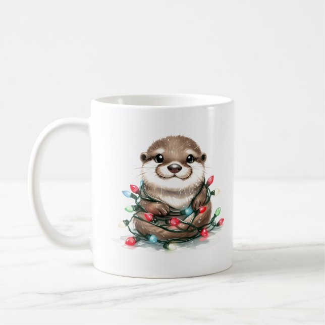 Taza De Café Navidades Adorables Otter (Izquierda)