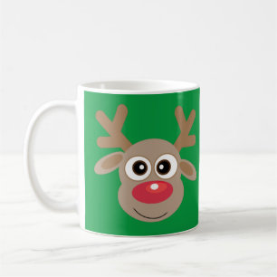 Taza De Café Navidades adoran a Personalizado de renos Green La