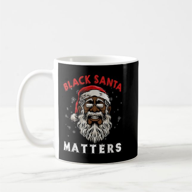 Taza De Café Navidades afroamericanos de Santa Black Mates Paj (Izquierda)