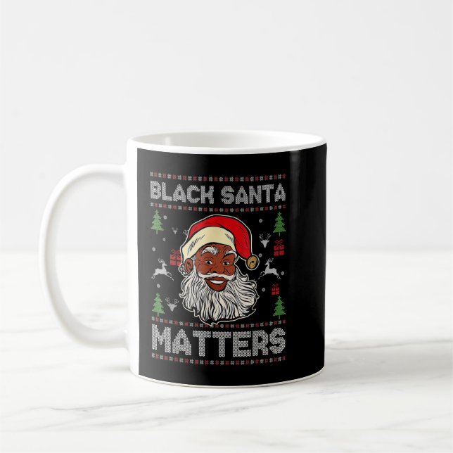Taza De Café Navidades afroamericanos de Santa Black Mates Paj (Izquierda)