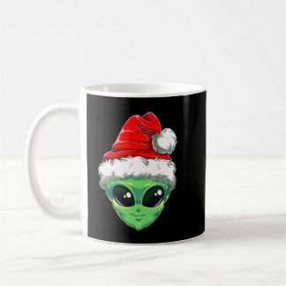 Taza De Café Navidades Alien Santa Costume Funny UFO Santa Hat