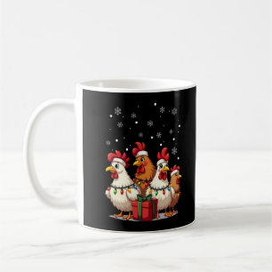 Taza De Café Navidades alumbran pollo Santa Funny Xmas