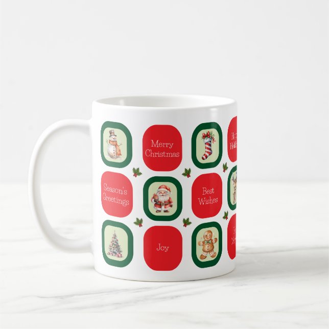 Taza De Café Navidades amables y deseos de vacaciones en plazas (Izquierda)