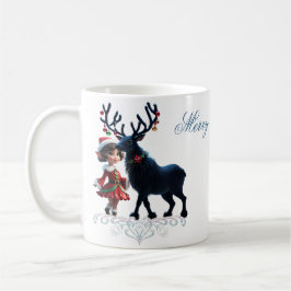 Taza De Café Navidades amables y renos oscuros.