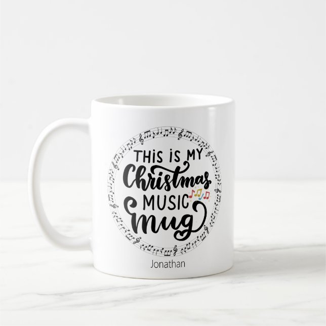 Taza De Café Navidades Amantes de la Música Navidades Regalo Mu (Izquierda)