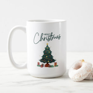 Taza De Café Navidades Amarillos Verdes Aislados