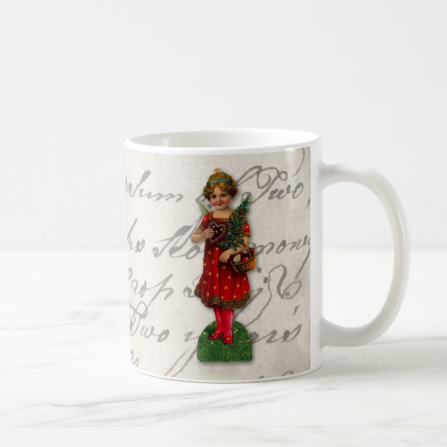 Taza De Café Navidades Angel Chica Bonito Victoria Papel Desech (Derecha)