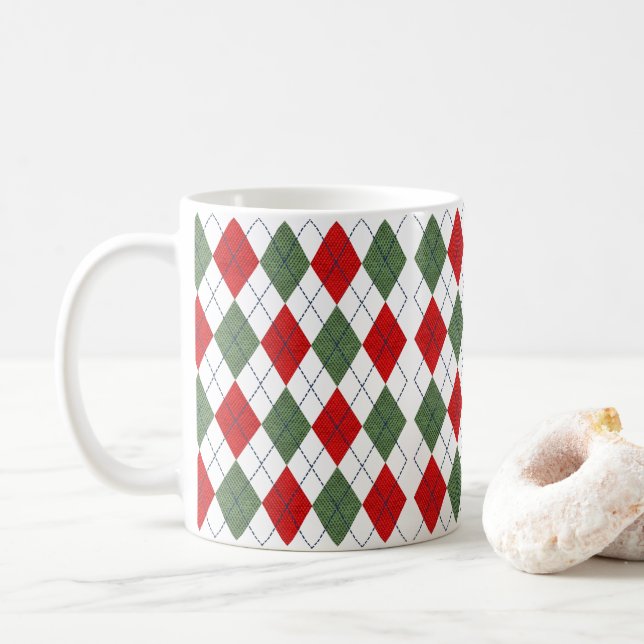 Taza De Café Navidades Argyle (Con donut)