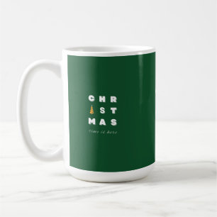 Taza De Café Navidades, arte de Navidades verdes, temporada de