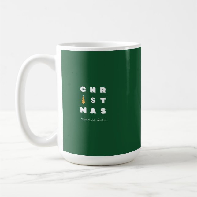 Taza De Café Navidades, arte de Navidades verdes, temporada de  (Izquierda)