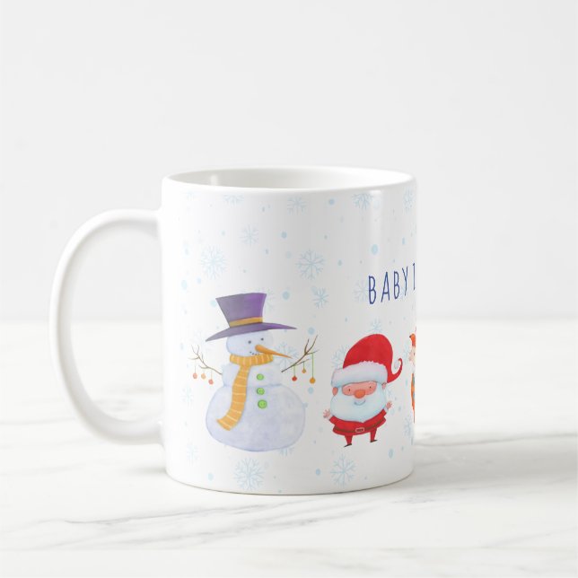 Taza De Café Navidades atracan con Santa y lindos amigos animal (Izquierda)
