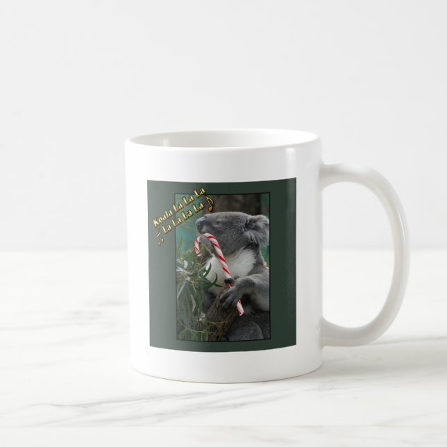 Taza De Café Navidades australianos Koala con Candy Cane (Derecha)