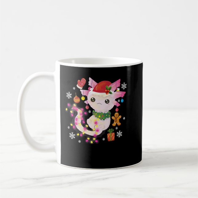 Taza De Café Navidades Axolotl Santa Hat Light Anime Xmas para  (Izquierda)