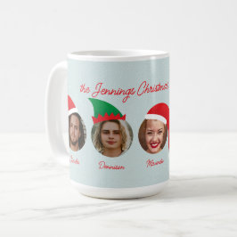 Taza De Café Navidades azules helan equipo de Gorras de Santa E
