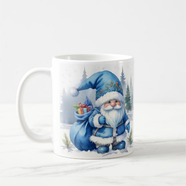 Taza De Café Navidades azules - Santa (Izquierda)