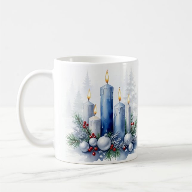 Taza De Café Navidades azules - Velas (Izquierda)