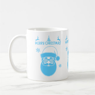 Taza De Café Navidades azules y blancos Feliz Navidad