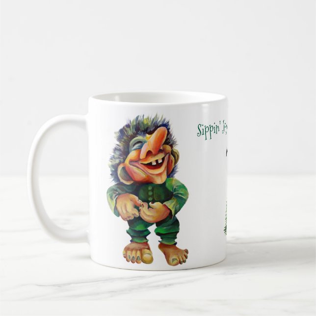 Taza De Café Navidades baratos en trolls y luz de árbol (Izquierda)