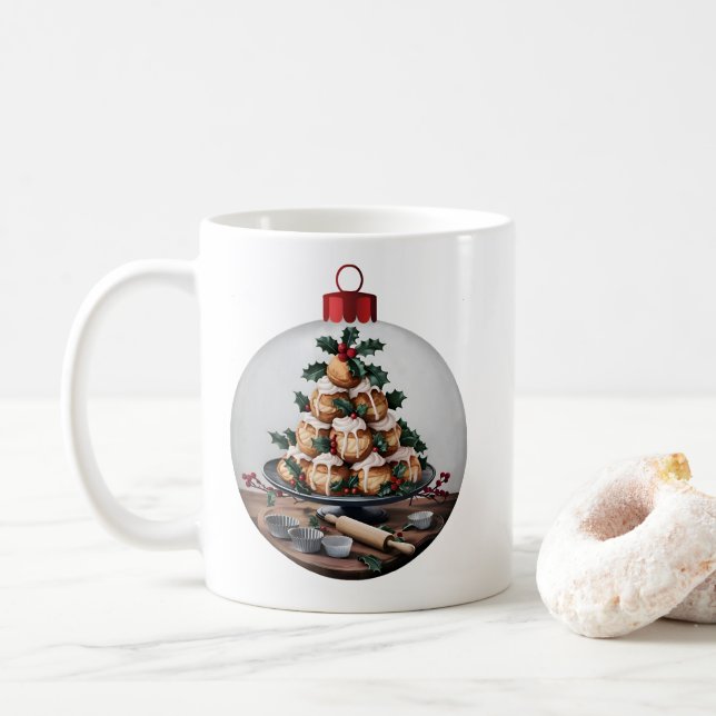 Taza De Café Navidades Bauble Profiteroles Baker (Con donut)