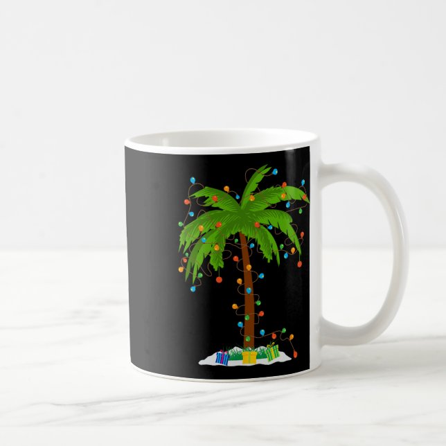 Taza De Café Navidades Beach Palm Tree Con Xmas Luces Tropica (Derecha)