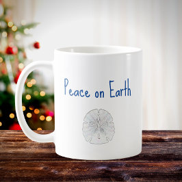 Taza De Café Navidades Beach Peace on Earth Sand Dollar
