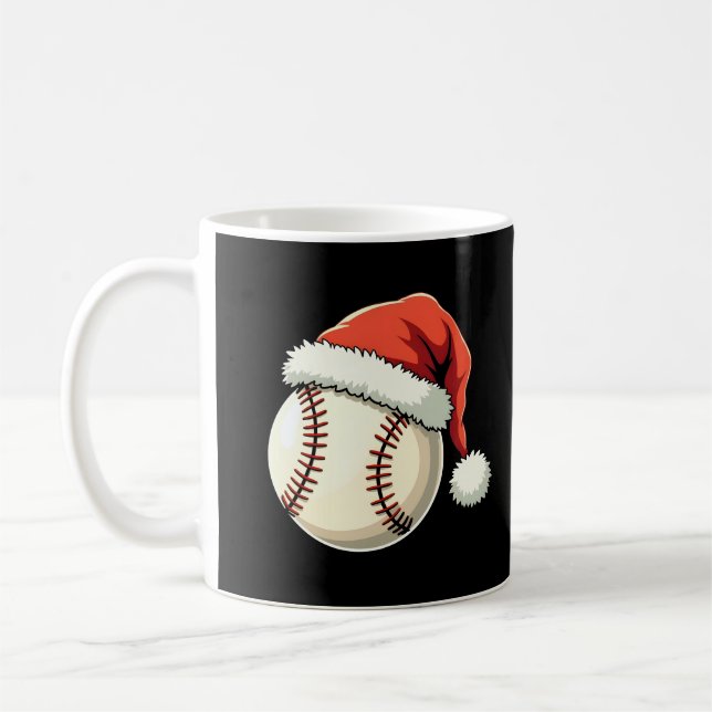 Taza De Café Navidades Béisbol Santa Hat Divertidas navidades d (Izquierda)