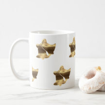 Navidades Bells Oro y Patrón Blanco Elegante Mug