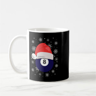 Taza De Café Navidades Billiard Cueball 8 Con Santa Hat