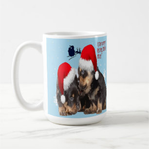 Taza De Café Navidades Blancos Con Santa Claus Sleigh