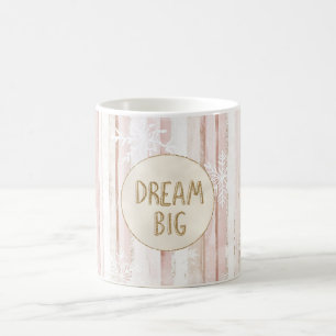 Taza De Café Navidades blancos rosados stripes Purpurina de oro
