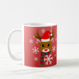 Taza De Café Navidades blancos Rudolph, reno de la nariz roja