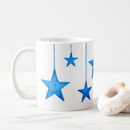 Taza De Café Navidades blancos simples estrellas ornamentos fot