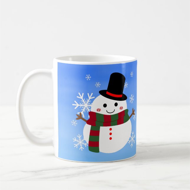Taza De Café Navidades blancos Snowman (Izquierda)