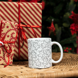Taza De Café Navidades blancos y negros Gingerbreads