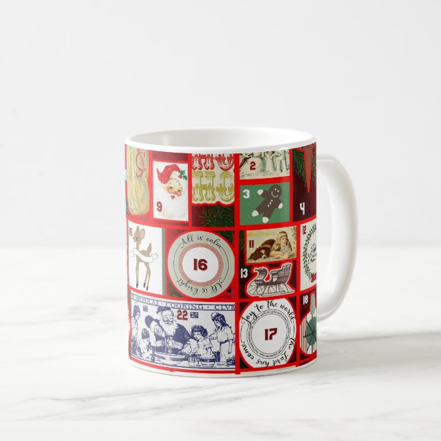 Taza De Café Navidades bloquean cuadrados de Ilustracion (Anverso derecho)