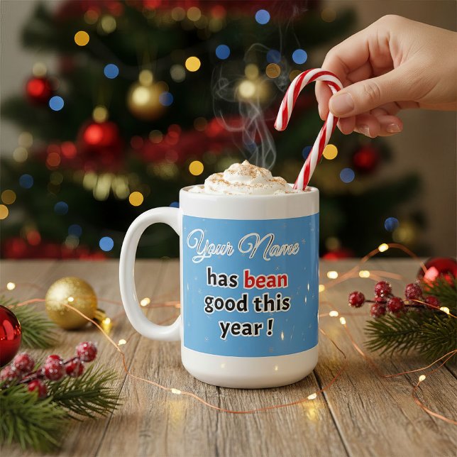 Taza De Café Navidades Blue Coffee Pun (Christmas Cheer)