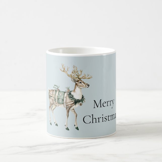Taza De Café Navidades Blue Green Deer (Centro)