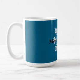 Taza De Café Navidades Blue White Snowflake