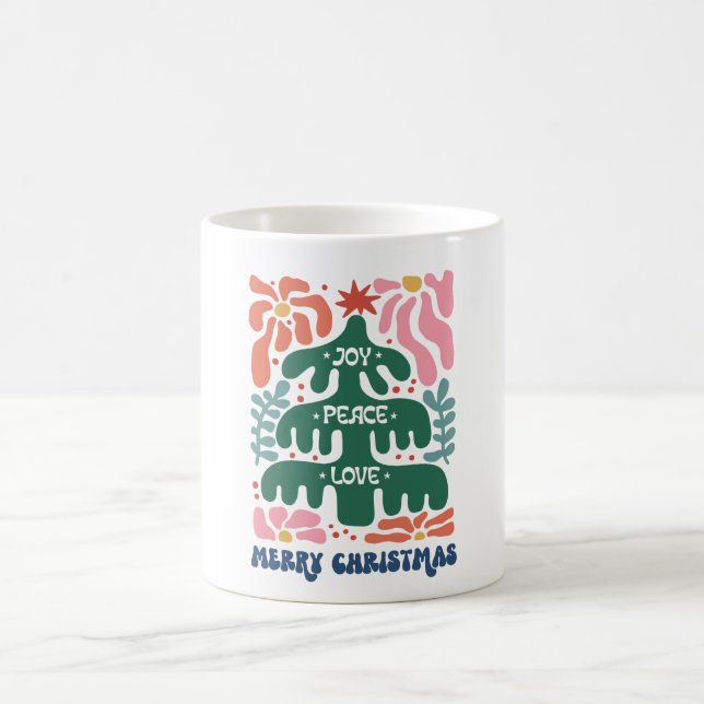 Taza De Café Navidades Boho Alegran la Paz Amor (Centro)