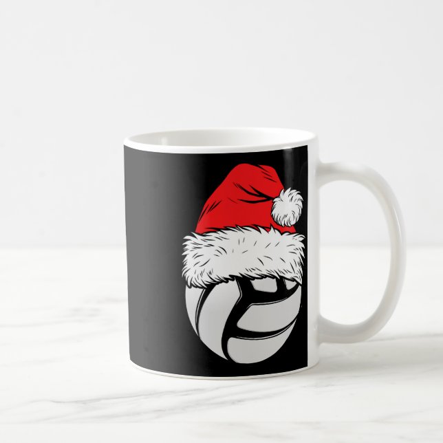Taza De Café Navidades Bolas de voleibol Santa Hat navidad (Derecha)
