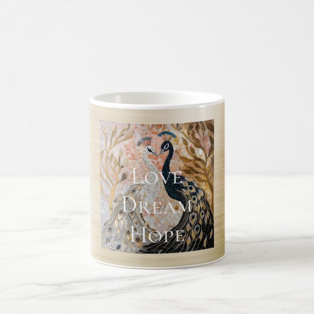 Taza De Café Navidades bonito Peacock Pink Gold (Centro)