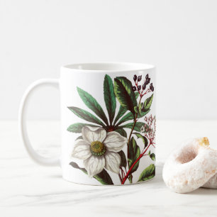 Taza De Café Navidades botánicos de época Rosa Flor Bouquet